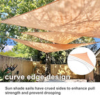 SUNLAX Sun Shade Sail 10' x 12' x 15.6' Peach Fuzz Rectangle Canopy Sail Shade Cover UV Block Permeable Sunshade Outdoor for Patio Backyard Deck Pergola (We Make Custom Size)