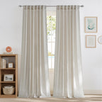 nicetown faux linen curtains 2 panels set for, main product view