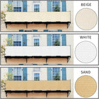 LOVE STORY Balcony Privacy Screen, 2.5'x5' Deck Shield Screen Fence Cover,UV Protection and Weather-Resistant,3 FT Height for Deck, Patio, Backyard, Outdoor Pool, Porch, Railing, White