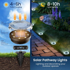 SOLPEX Solar Ground Lights Outdoor, Pathway Lights 12 Pack Cool White | IP65 Waterproof Landscape Lighting for Walkway, Driveway, Pathway, Garden, Backyard Decor- Transparent Lampshade
