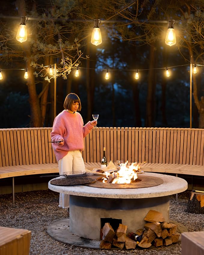 String Lights for Outside, 150FT (50FT 3 Pack) Patio Lights Outdoor Waterproof with 75+6 Shatterproof Vintage Bulbs, Plug in Hanging Light for Porch, Blacony, Backyard, Bistro, Garden, 2700K