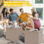 30 Gallon Waterproof Outdoor Storage Box,Resin Deck Box,Lockable Outside Storage Box Container for Patio Furniure,Garden Tools (30 Gallon,Grey)