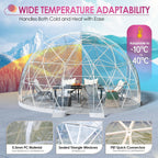 upgraded 12ft garden dome tent, outdoor clear bubble, side view