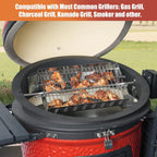 Skyflame Stainless Steel Flat Spit Rotisserie Grill Basket | Four Height Settings for Various Foods, Fits for 5/16 Inch Square, 3/8 Inch Square, 1/2 Inch Hexagon Spit Rods