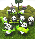Panda Figurines 8pcs Fairy Garden Accessories Kit Home Outdoor | Cute panda set, 8 unique poses, solid PVC, waterproof. Great for fairy gardens, office, cake toppers. Ideal gift