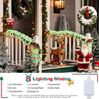Jnaurb Christmas Candy Cane Lights, 33ft 240 LED Connectable Flexible White & Green Candy Cane Rope Lights for Outside, 8 Modes Waterproof LED Christmas Light for Garden Patio Tree Holiday Party Decor