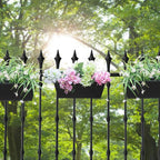 Railing Planters Outdoor Balcony 16 Inch Deck Over The Railing Planter Boxes Hanging Planters for Fence Flower 3 Pcs (Black)