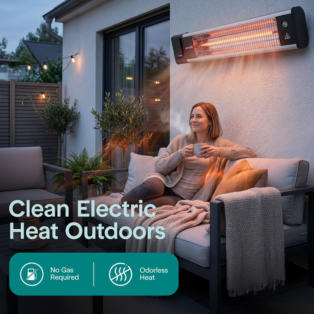 serenelife portable infrared indoor and outdoor electric space, package contents