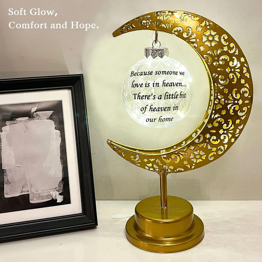 Sympathy Lantern - Moon Remembrance for Loss of Loved One; Bereavement Gift Honoring Mother, Father - Funeral Condolences
