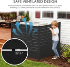 Kozyard 50" W x 48" H Outdoor Privacy Screens Aluminum Post, Air Conditioner Fence Panels, Pool Equipment Enclosure, Trash Can Screens Fence Kit for Outside Backyard Patio(Black/4Panels)