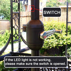 Sunnyglade 9' Solar 24 LED Lighted Umbrella with 8 Ribs Adjustment and Crank Lift System for Patio - Black and White