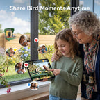 Smart Bird Feeder with Camera, 11000+ AI Bird Recognition, 2K HD Color Night Vision, IP65 Waterproof Solar Powered Bird Feeder with 142° Wide Angle, Motion Detection for Outdoor Garden, Ideal Gift