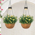 sunnypark 2 pack solar hanging planters for plants, main product view