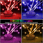 Mlambert 48FT Outdoor Patio Lights Waterproof Dimmable with Remote, RGB Cafe LED String Light with 15 Shatterproof Bulbs for Bistro Party-Black 1 Pack