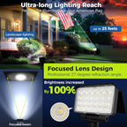 Solar Spot Lights Outdoor Waterproof for Flag, Tree, House, Garden, Yard, Landscape Spotlights for Accent Uplighting Decorations-4 Pack, Natural Light