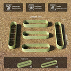 5-Pack 18” Tall Galvanized Raised Garden Beds – Everyday Kitchen Garden Layout, Fits 200 Sq Ft Patio or Backyard, 10x2x1.5 ft & 8x2x1.5 ft Metal Flower Bed for Herbs Vegetable - Sand Beige