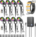 ZUCKEO All-in-One RGBW Landscape Lighting Kit, 5W Color Changing Low Voltage Landscape Lights with Transformer and 80FT Wire, LED Multi-Color Landscape Spotlights for Holiday Yard Garden House, 8Pack