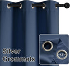 RYB HOME Outdoor Curtains for Patio Waterproof Block Sunlight Thermal Insulated Privacy Assured Thick Outside Curtains for Porch, Gazebo, Pergola, W84" x L95", Navy Blue, 1 Panel