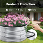 ZXZYHFTY Round Galvanized Raised Garden Bed kit,Silver Outdoor Garden Raised Planter Box, Round Large Metal Raised Garden Beds for Vegetable 2 * 2 * 1ft 2 Pcs