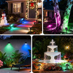 Solar Color Changing Spot Lights Outdoor Waterproof IP65, [8 Pack/32 LED/7 Modes] 2-in-1 Landscape Spotlights, Auto On/Off High Lumens Solar Spot Lights for Outside Yard Garden Pathway Walkway
