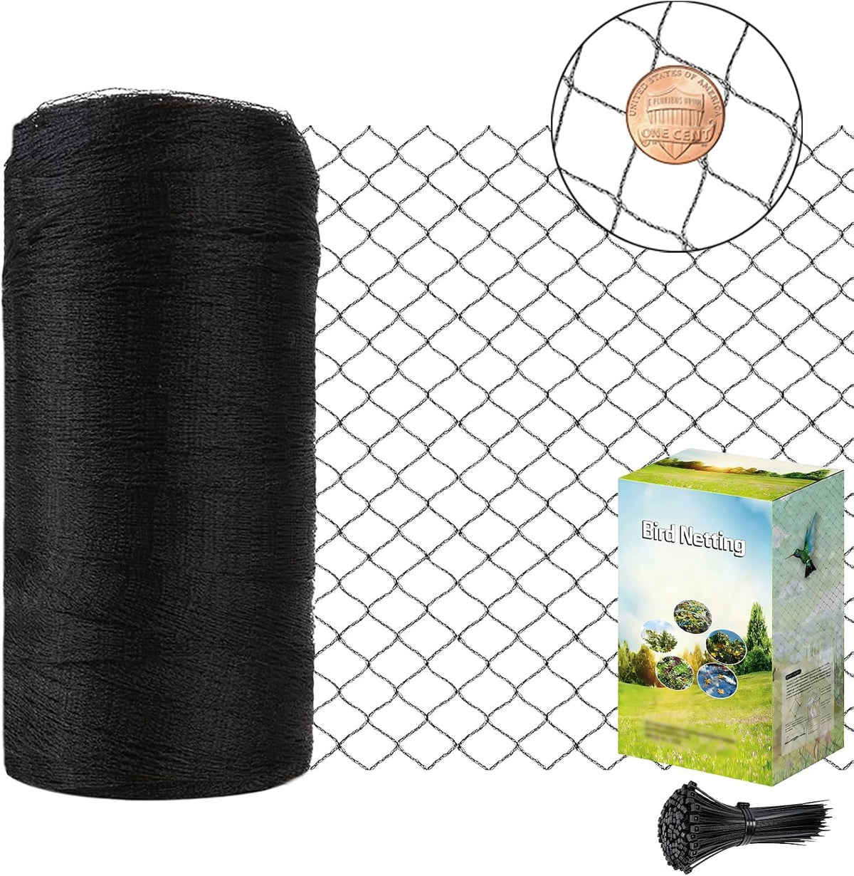 poyee 30x30ft bird netting, 1/2 inch mesh, heavy, main product view