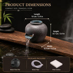 Indoor Water Fountains Small Kiln Fountain Spitter with Wide U-spout, Ceramic Pond Water Features for Fish Pond Circulation and Hydroponic Plant Decor Black