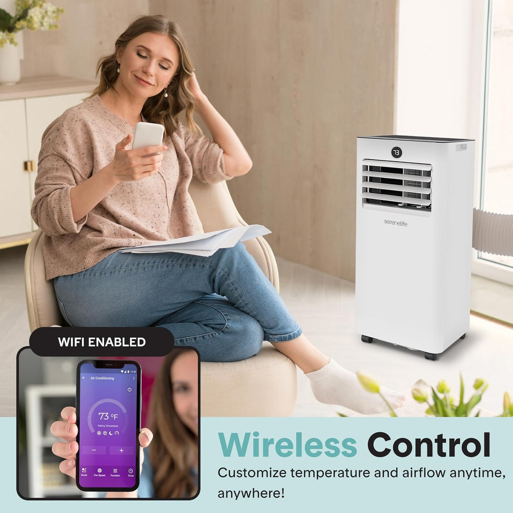 serenelife 10000 btu portable air conditioner & heater, close-up detail