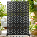72" metal privacy screen - freestanding, 3-panel outdoor, main product view
