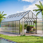 cdcasa 28x10x10 ft polycarbonate greenhouse for outdoors w/6, main product view