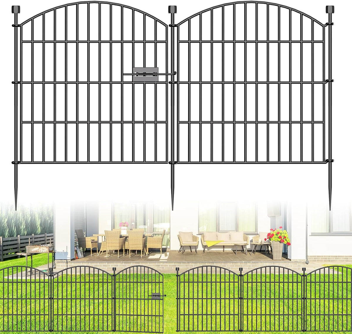 10 panel no dig decorative garden fence with, main product view