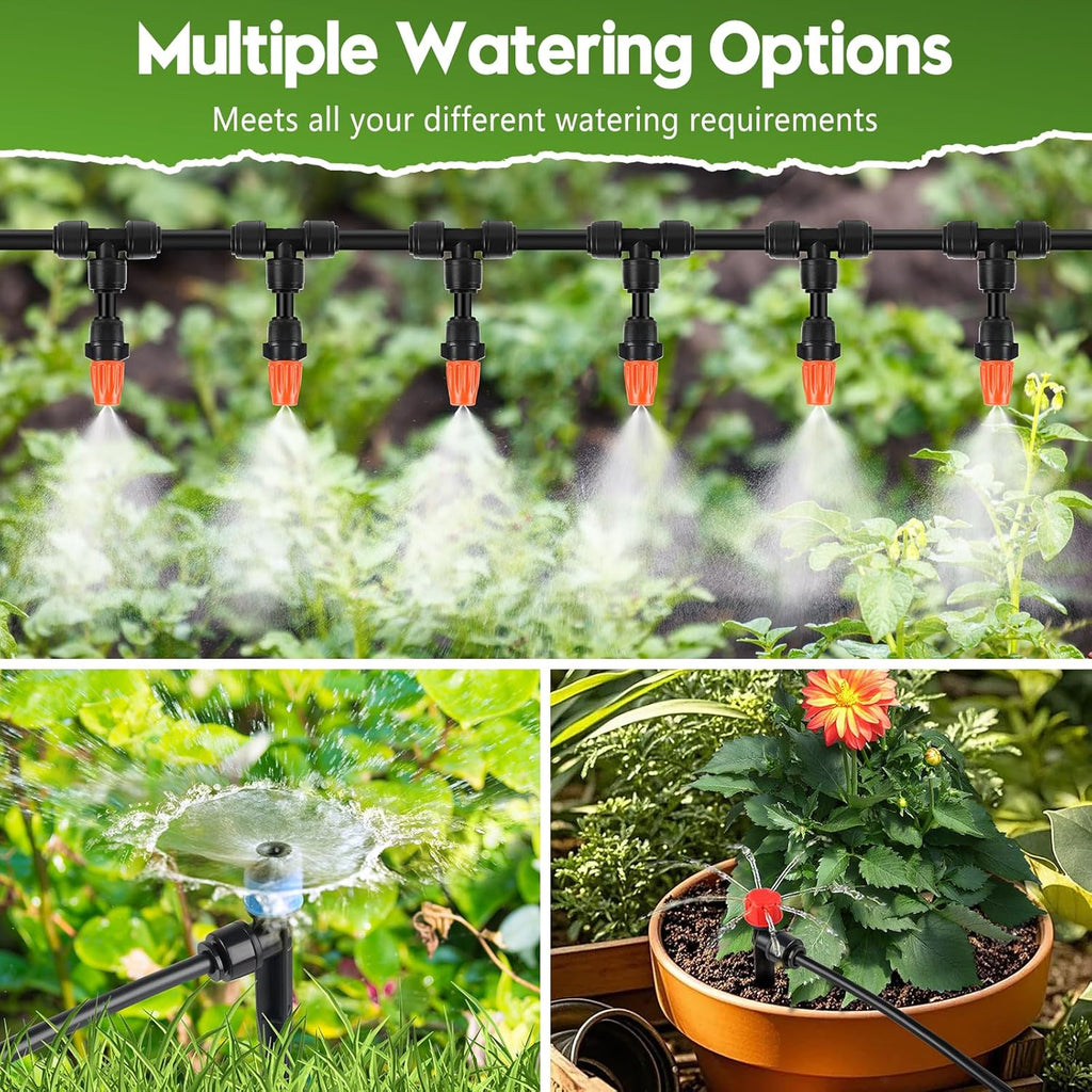 240ft drip irrigation system for garden, 2026 upgraded, close-up detail
