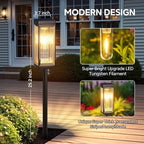 2 Pack Solar Pathway Lights Outdoor, Upgraded Solar Lights Outdoor Waterproof, Bright Up to 15 Hrs Auto On/Off Garden Light for Yard Patio Lawn Path Walkway Driveway Outside Decor