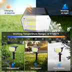 TECKNET Spot Lights Outdoor with 59 LED, 8 Pack Solar Lights Waterproof IP65, Auto On/Off Solar Spot Lights Outdoor, 3 Lighting Modes Solar Powered Garden, 2-in-1 Solars Landscape Light(Cool White)