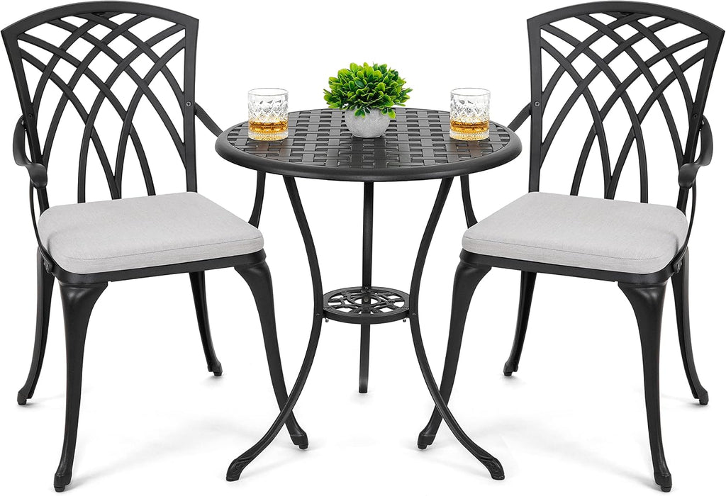 nuu garden bistro set 3 piece outdoor cast, main product view