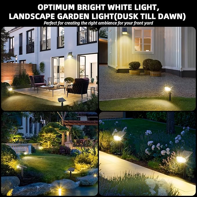 Solar Spot Lights Outdoor Landscape Lights, 40 LEDs Solar Landscape Spotlights Outdoor Waterproof Auto On/Off Garden Lights, Outdoor Lights for Yard Palm Trees Driveway Patio Pool