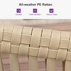 PURPLE LEAF 5 Pieces Oversized Square Outdoor Dining Set with Patio Aluminium Dining Table and Wicker Chairs Modern Furniture Cushions Sets for Backyard Indoor Decor Kitchen Teak