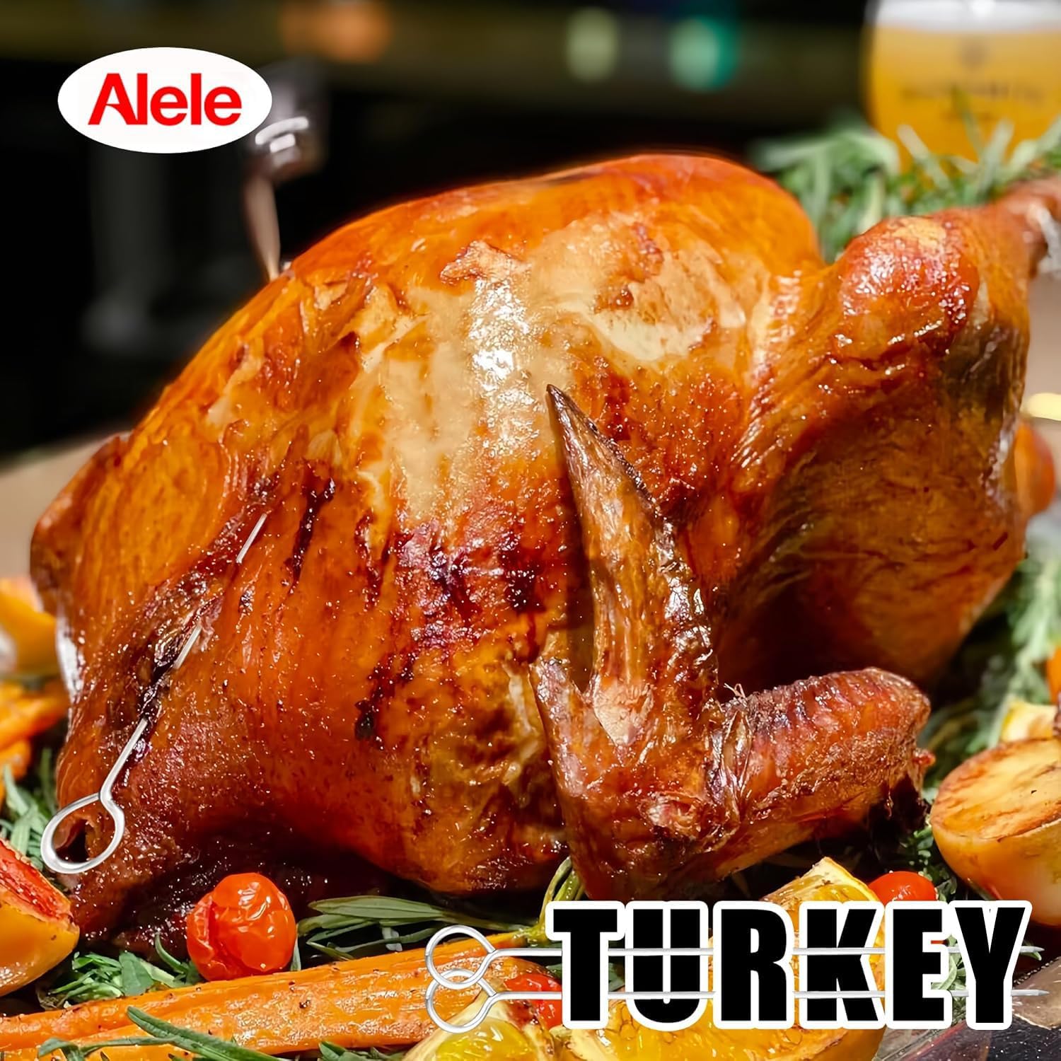 6Inch Turkey Pins,Alele Poultry Lacers Stainless Steel Skewers for Trussing Turkey and Poultry (12p)