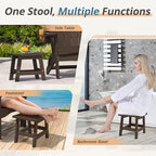 LUE BONA Outdoor Adirondack Ottomans, Footrest Footstool, Outdoor Foot Rest for Patio, HDPS All Weather Waterproof Footrest Footstool for Adirondack Chair, Dark Brown
