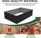 4×3×1FT(2PCS) Galvanized Raised Garden Bed Kit, Metal Planter Boxes,Large Raised Garden Bed for Planting Vegetables,Flowers,Herbs -Black