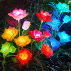 RECHOO Solar Garden Lights Outdoor 10Pack, Solar Flower Lights with 50 Rose | Multi-Color Changing LED Waterproof Solar Lights, Garden Decor for Landscape Pathway, Gifts for Women