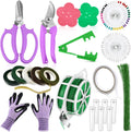 WILLBOND 121 Pcs Floral Arrangement Tool Kit, Rose Thorn Remover Pruner Trimmer Gloves 22/26 Gauge Paddle Tie Stem Pearl Corsage Pin Pruning Shears, Florist Tool Gift for Women