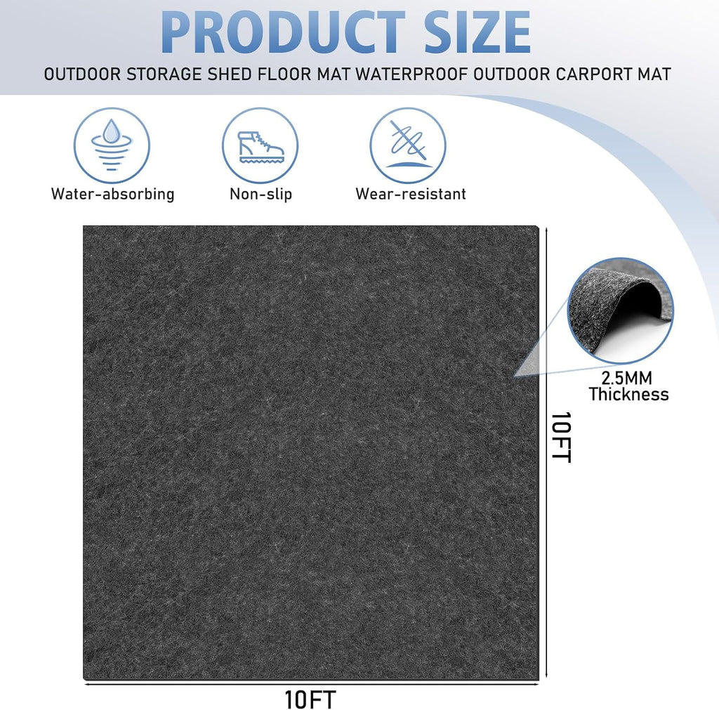all-weather shed floor mat - for outdoor storage, close-up detail