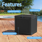 EasyUp 32 Gallon Outdoor Storage Box Waterproof,Storage Box Indoor and Outdoor Use,Resin Deck Boxes for Patio Furniture Cushions Garden Tools,UV Resistant（Black）