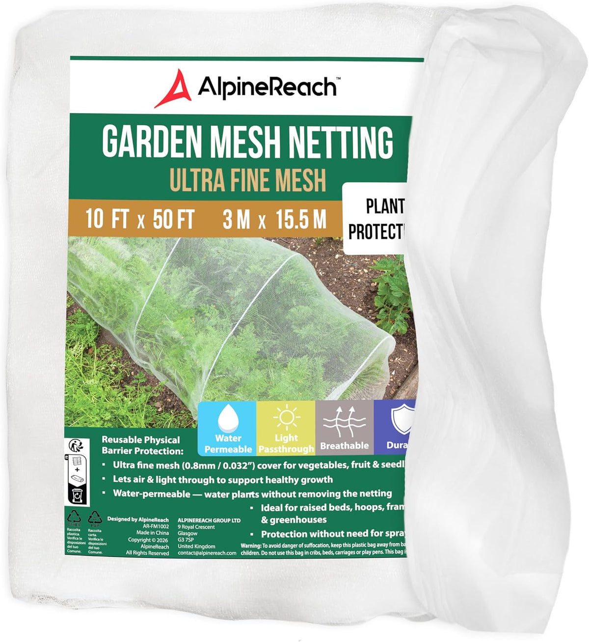 alpinereach garden netting ultra fine mesh 10 x, main product view
