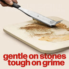Hans Grill 2-in-1 Pizza Oven Brush & Scraper | Dual-Purpose Pizza Stone Brush Scraper with Stainless Steel Head | Outdoor Oven Cleaning Accessories, Stone Cleaner, Essential Cooking Tools. | Dual Purpose Pizza Stone Cleaning Brush and Scraper, Brass