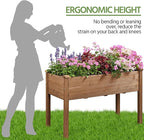 Yaheetech 2pcs Raised Garden Bed 48x24x30in Elevated Wooden Horticulture Planter Box with Legs Standing Growing Bed for Gardening/Backyard/Patio/Balcony, Dark Brown