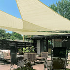 LOVE STORY Custom Size 7'x7'x7' Butter Cream Sun Shade Sail Triangle Sunhsade Fabric Awning Canopy for Patio Backyard Carport Pergola (Customized)