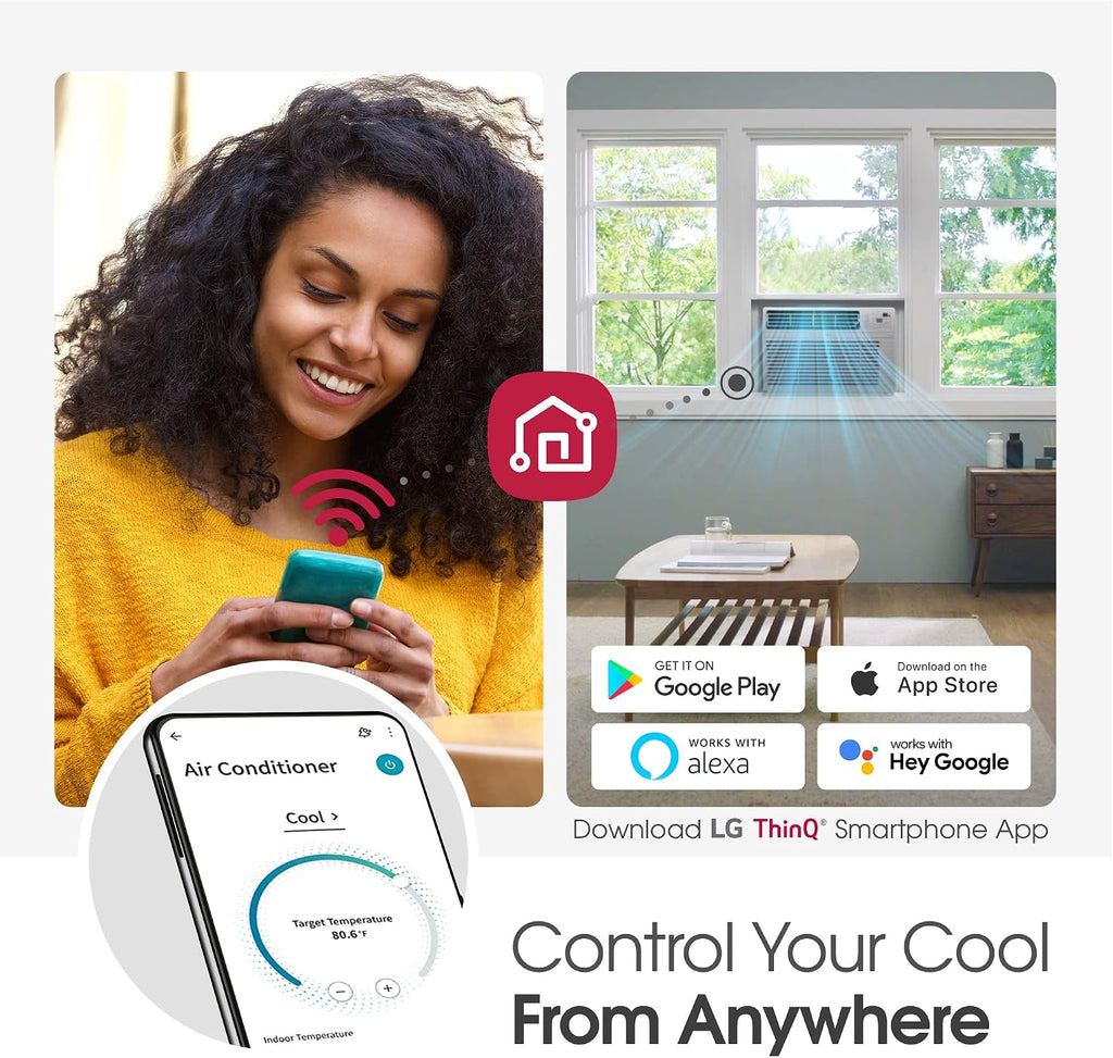 lg 10000 btu window air conditioners [2023] remote, side view