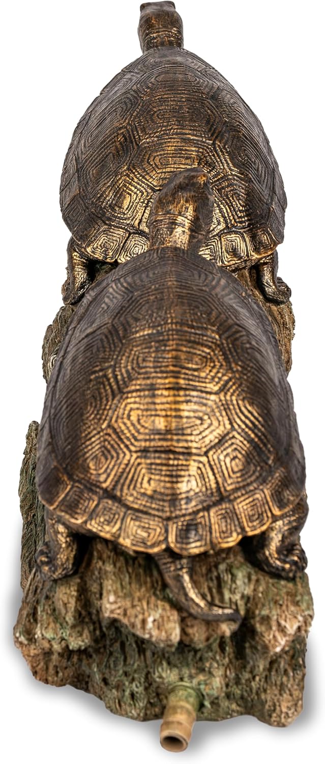 Aquascape Double Turtle On Log Spitter Fountain for Pond and Garden, 78372
