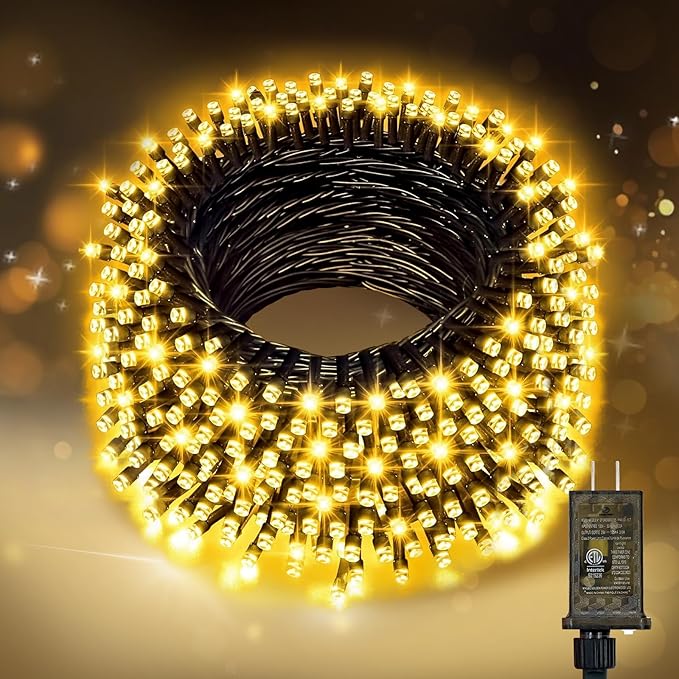 Nisocy 33FT LED String Lights Outdoor Waterproof – Warm White Fairy Lights with Plug, Connectable Christmas Tree Lights for Patio, Garden, Bedroom, Wedding, Party, Decor